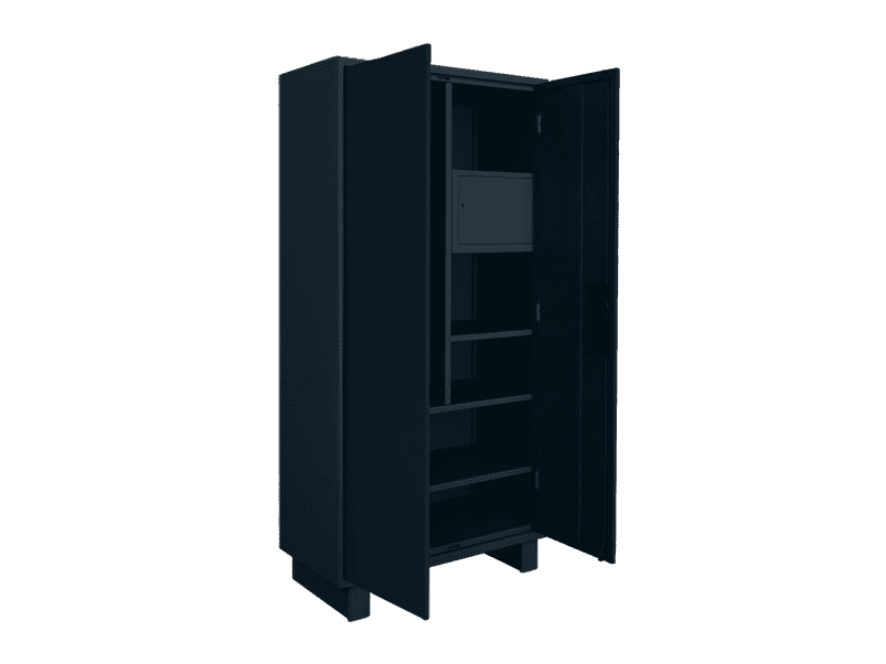 Buy H 2 Door Wardrobe In Pacific Blue With Lock Locker