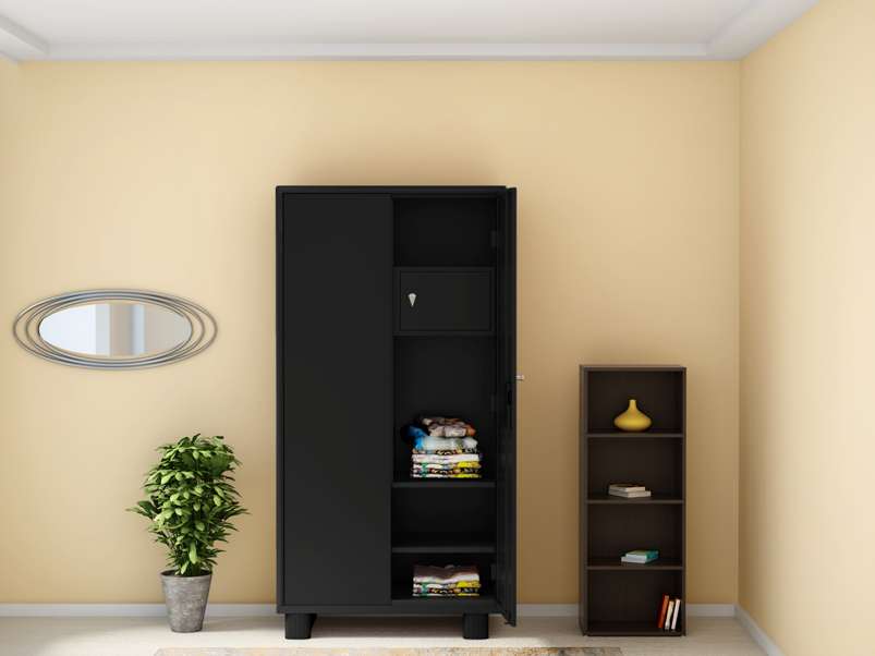 Buy H1 2 Door Wardrobe In Graphite Grey With Lock Led