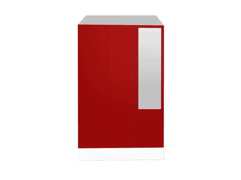Buy Slimline Blend 3 Door Steel Almirah In Ceremine Red Godrej