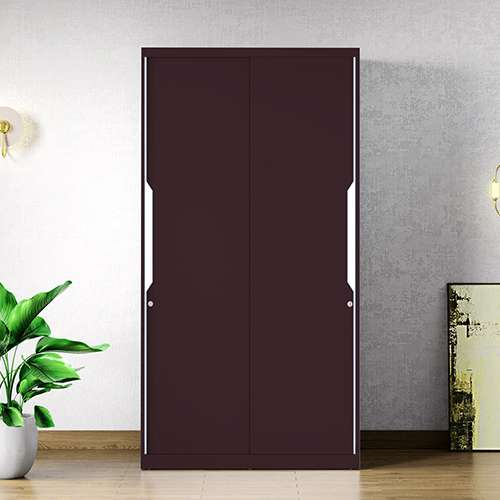 Buy Slide N Store Compact Plus 2 Door Steel Wardrobe Textured Shell Wine Red Godrej Interio