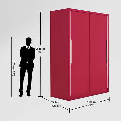 Shell wine red clearance godrej almirah