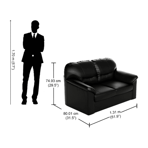 Godrej interio black leather sofa discount