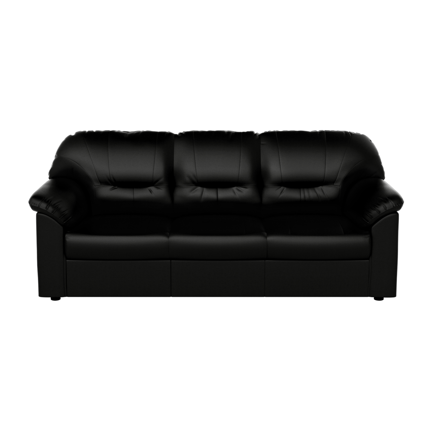 Rio 3 Seater Sofa In Leatherette, Black Sofa Leather