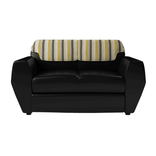 Facet 2 Seater Sofa In Leatherette Black 8 Percent Rej Interio Facet 2 Seater Sofa In Leatherette, 2 Person Sofa Bed