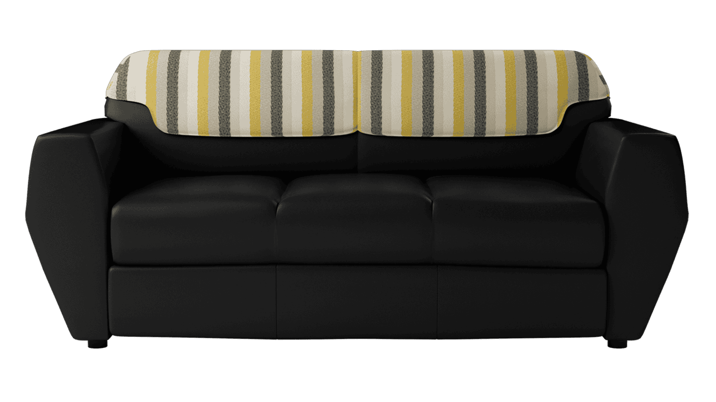 Buy Facet 3 Seater Sofa in Leatherette Black Godrej 