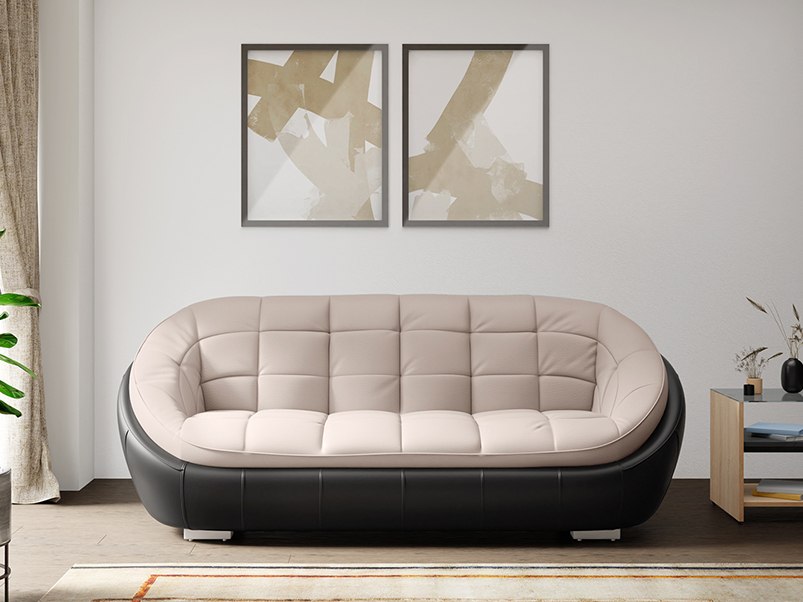 Succes Ook Charmant Buy Opulent Advance 3 Seater Leather Sofa in Black & Beige @ 8 Percent  Discount | Godrej Interio