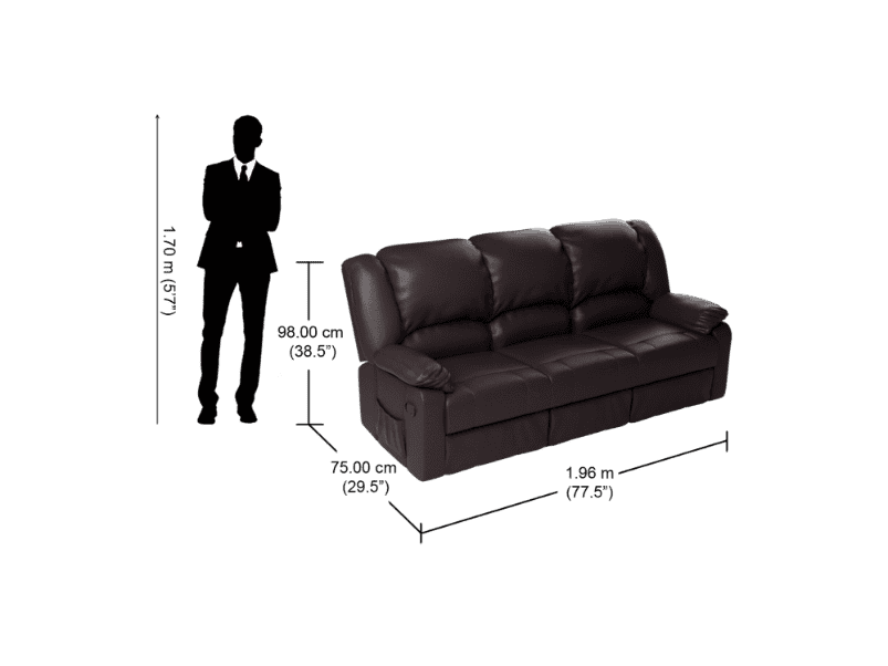 Rhine 3 Seater Recliner In Burdy 8 Percent Rej Interio Rhine 3 Seater Recliner In Burdy, Leggett 038 Platt Leather Sofa Bed