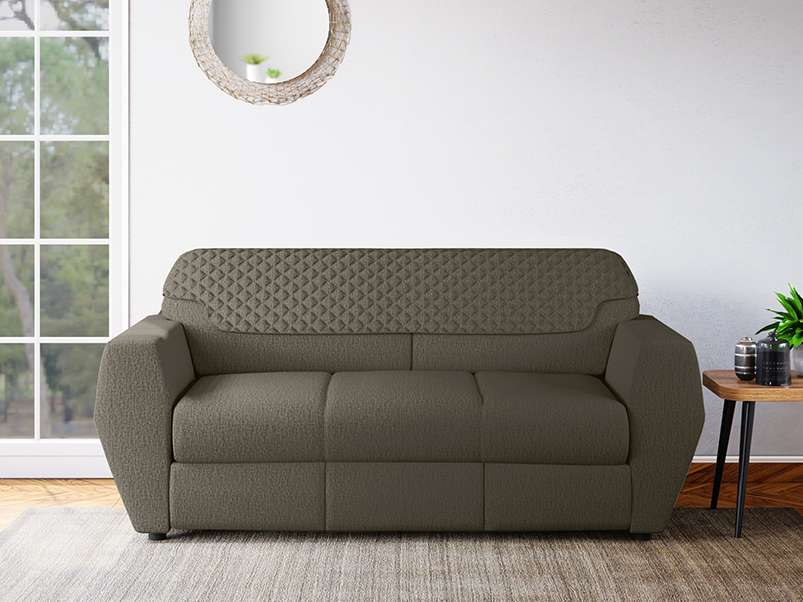 Buy Godrej Interio Facet 3 Seater Sofa in Fabric in Coffee 
