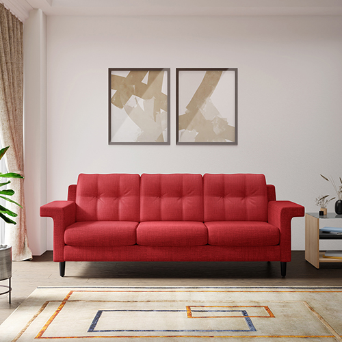 Flight 3 Seater Fabric Sofa In Red
