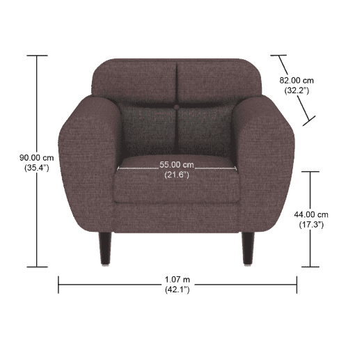 Bobbin 1 Seater Sofa In Magenta Rej Interio Bobbin 1 Seater Sofa In Magenta, Length Of A 3 Seater Sofa In Cm