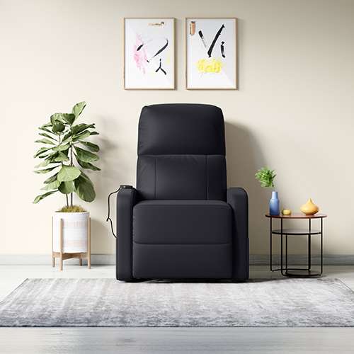 Milos Manual 1-Seater Synthetic Leather Recliner Sofa with Massager
