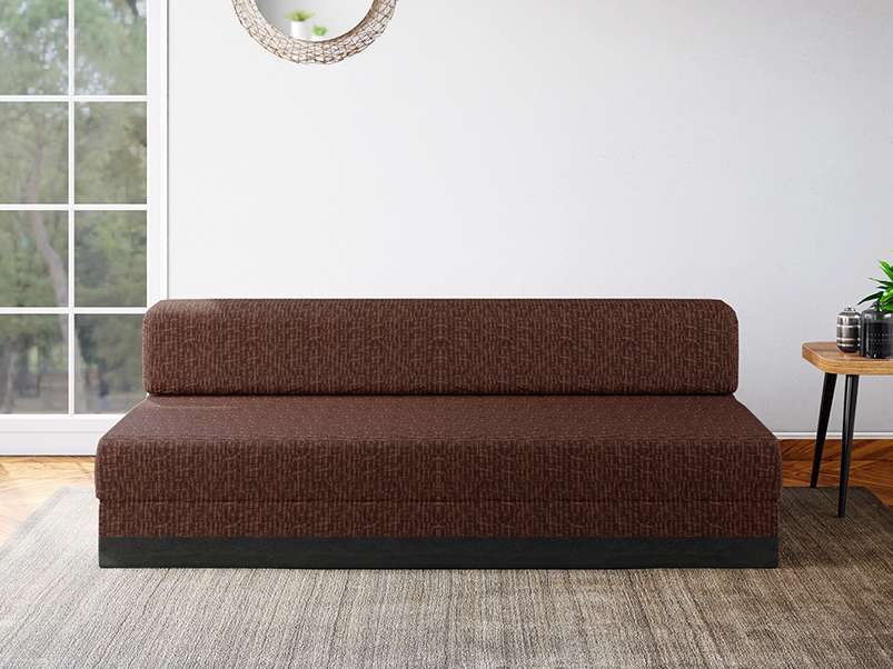 Buy Breeze 72 X 60 X 6 Sofa Cum Bed in Dark Brown colour upto 65