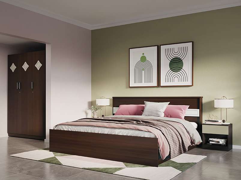 Godrej interio bed and cheap wardrobe
