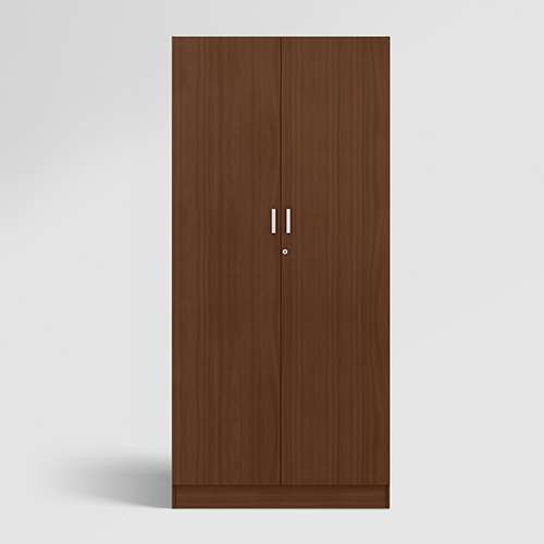 Genesys V2 2-Door Engineered Wood Wardrobe (Dark Walnut)