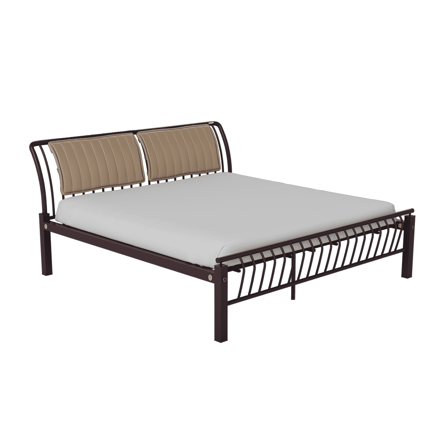 Buy Morpheus King Size Bed Without Storage In Shell Wine Red