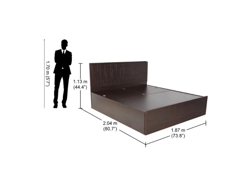 Squadro King Size Bed With Storage, What Are The Dimensions For A King Size Bed