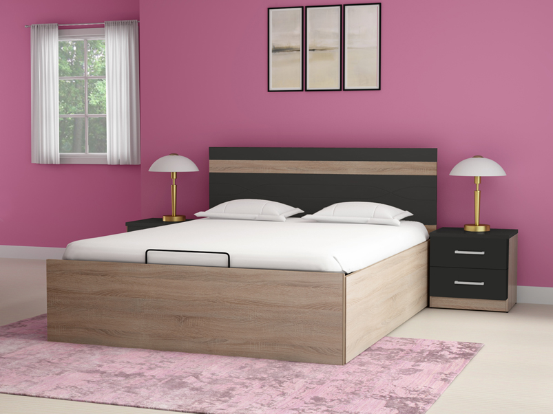 Zen King Size Bed With Hydraulic, King Size Bed With Side Tables