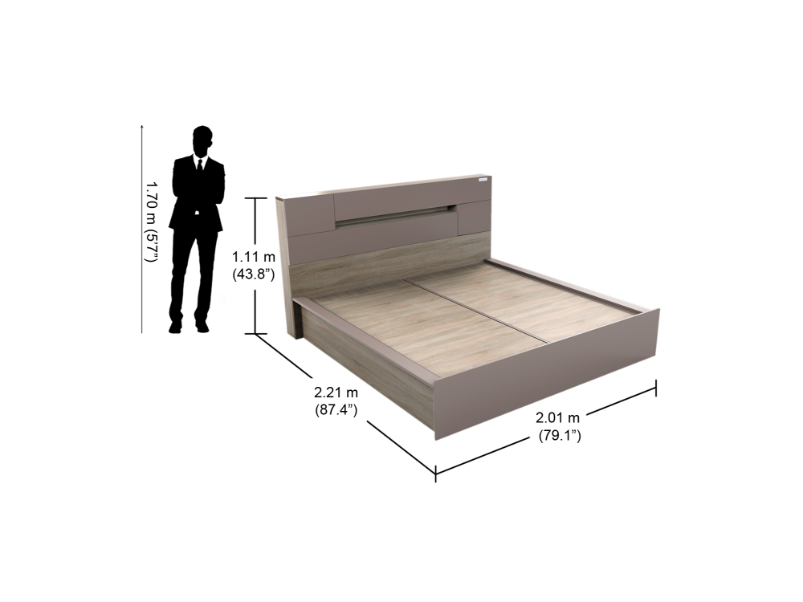 Ray King Size Bed With Hydraulic, The Dimensions Of A King Size Bed