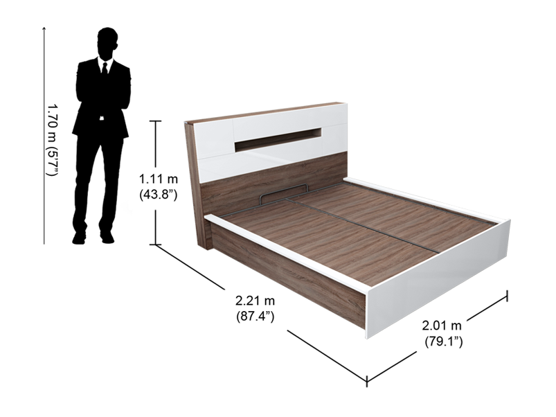 Ray King Size Bed With Hydraulic, Standard Height Of King Size Bed Frame