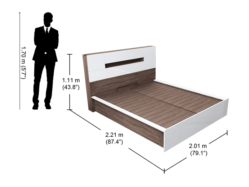 Ray King Size Bed With Hydraulic Storage In Swiss White Rej Interio Ray King Size Bed With Hydraulic, Standard Height Of King Size Bed Frame