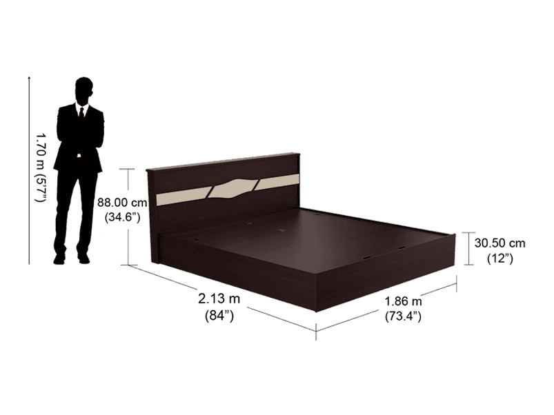 Rej Arcadia King Size Bed Half Hydraulic Storage In Cola Rain 8 Percent Interio Rej Arcadia King Size Bed Half, King Size Coffin Bed Dimensions
