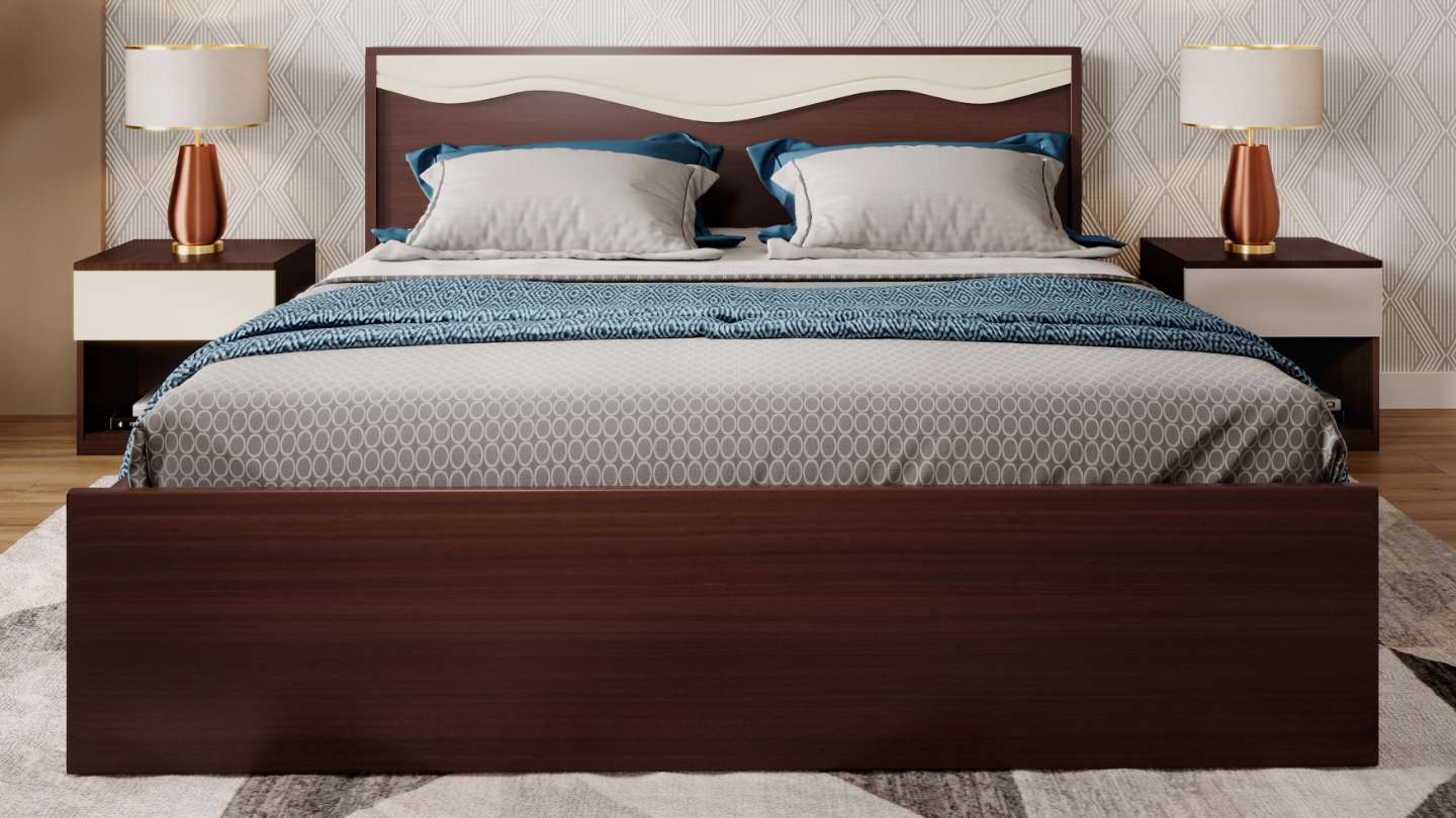 Buy Vurv V2 Queen Size Engineered Wood Bed With Box Storage Godrej Interio