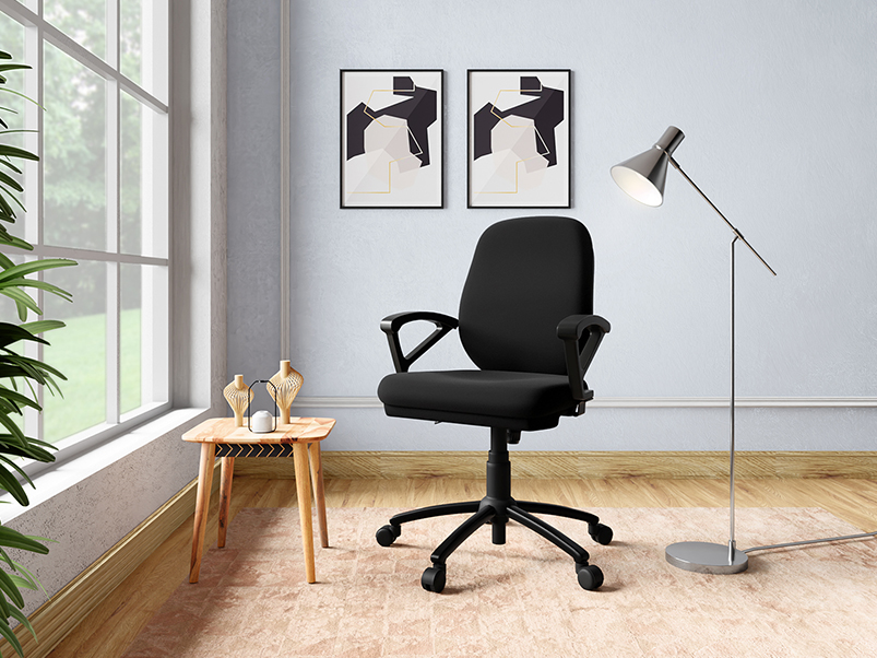 Buy Virtue Study Chair in Black Fabric @ 8 Percent Discount | Godrej Interio