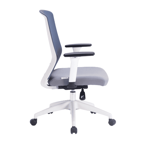 Buy Godrej Interio Greta mid back chair with grey mesh & white body.