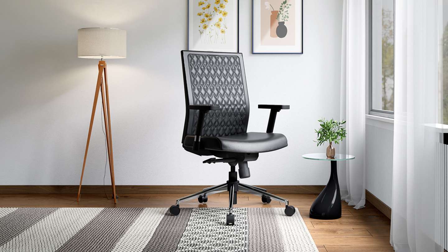 Buy Godrej Interio Elite Mid Back Chair in Black colour upto 60