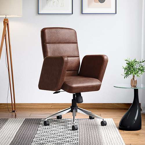 Tufty Mid Back Microfiber Ergonomic Office Chair (Saddle Brown)