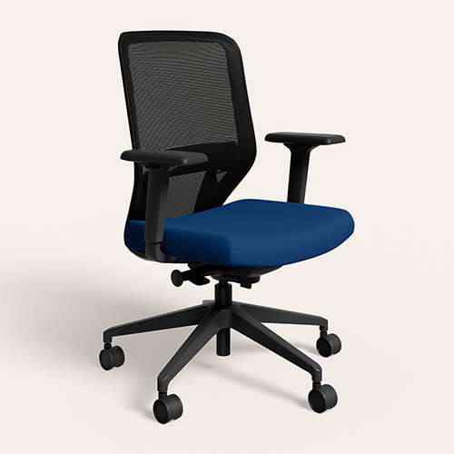 Buy Greta 2.0 Mid Back Fabric Ergonomic Office Chair Black Ink with Black Body Godrej Interio