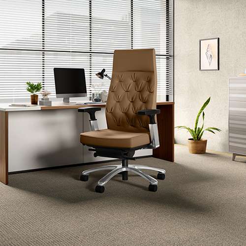 Posture Perfect High Back Leather Executive Ergonomic Revolving Chair (Tan)