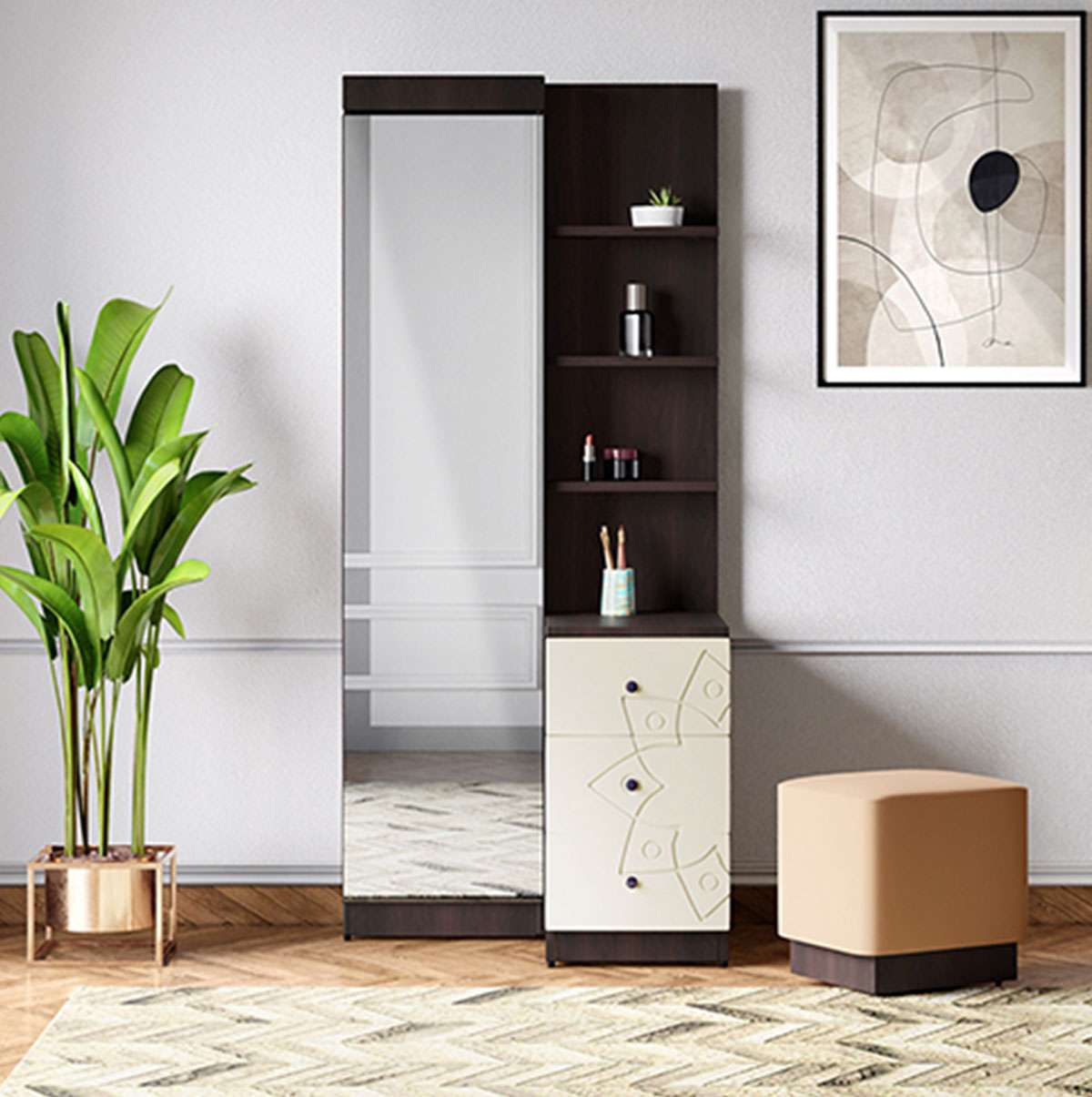 Godrej interio wardrobe with dressing table discount