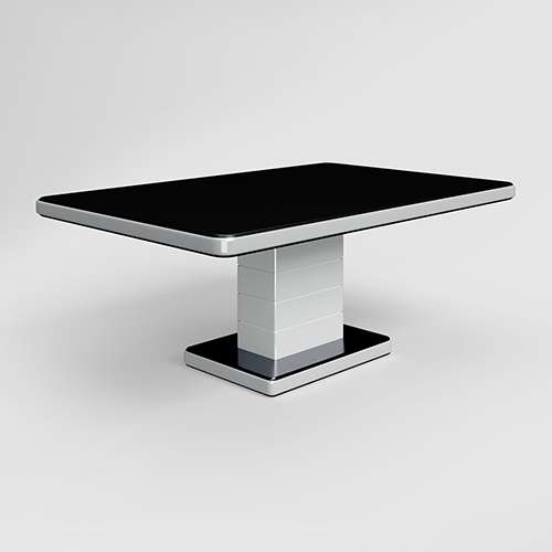 Neo Apple 6 Seater Dining Table Tempered Glass Black