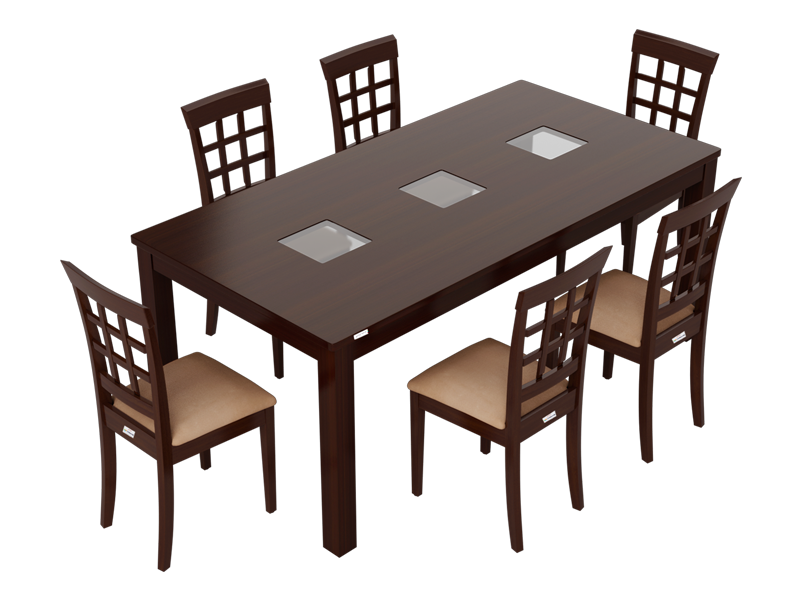 Leo 6 Seater Dining Table In, 6 Seater Dining Room Table Wood
