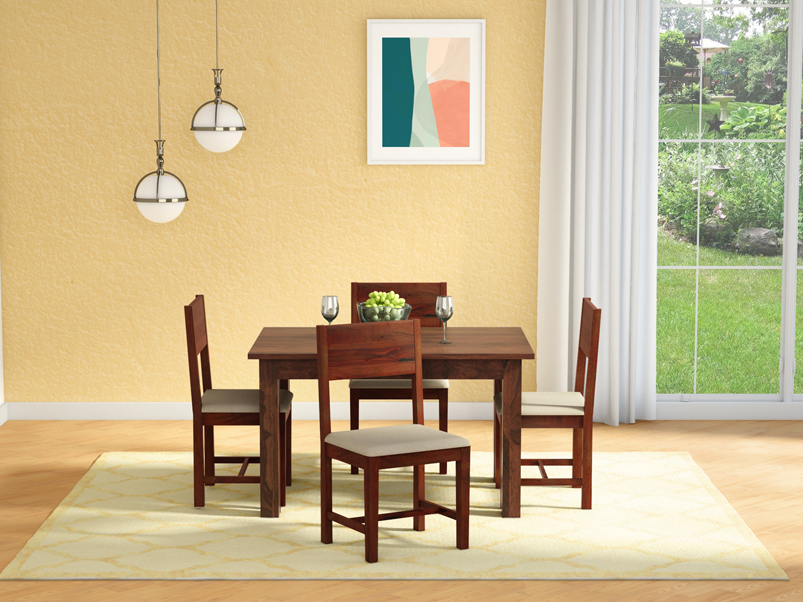 Grande 4 Seater Dining Table In, Dark Brown Dining Table Set For 8