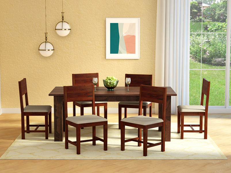 Grande 6 Seater Dining Table In, Dark Wood Dining Table For 6