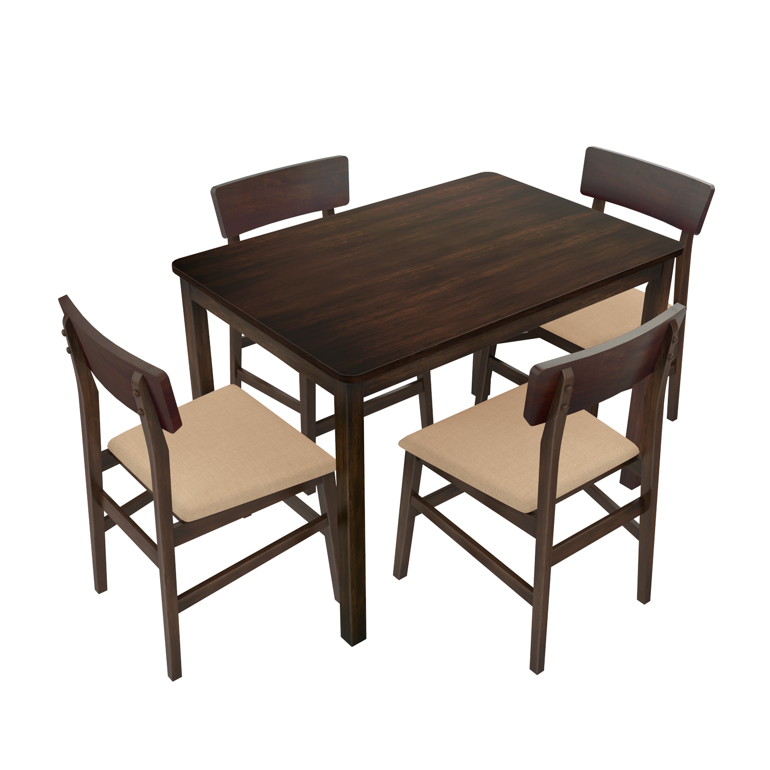 Buy Ace 4 Seater Dining Set In Wood Dark Godrej Interio
