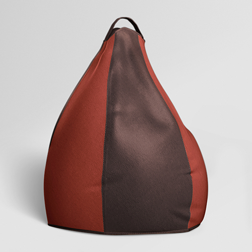 Sattva Classic Leatherette Filled Bean Bag_ Brown