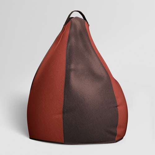 Sattva Classic Leatherette Filled Bean Bag_ Brown