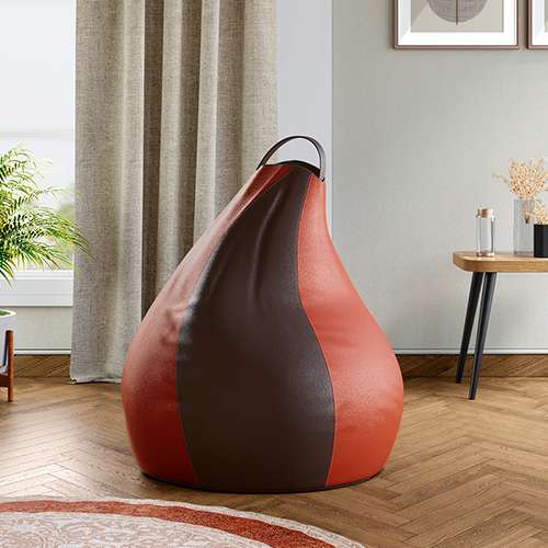 SATTVA Classy.Elegant.Stylish Faux Leather Classic Bean Bag Filled with  Beans XXL Size_Brown* : Amazon.in