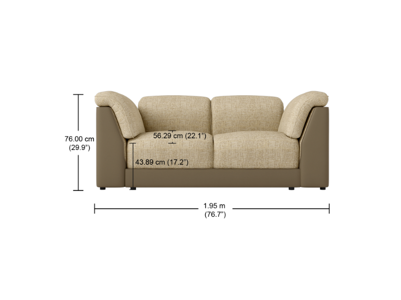 Buy Broadway V2 2 Seater Fabric Sofa in Ada Sand | Godrej Interio