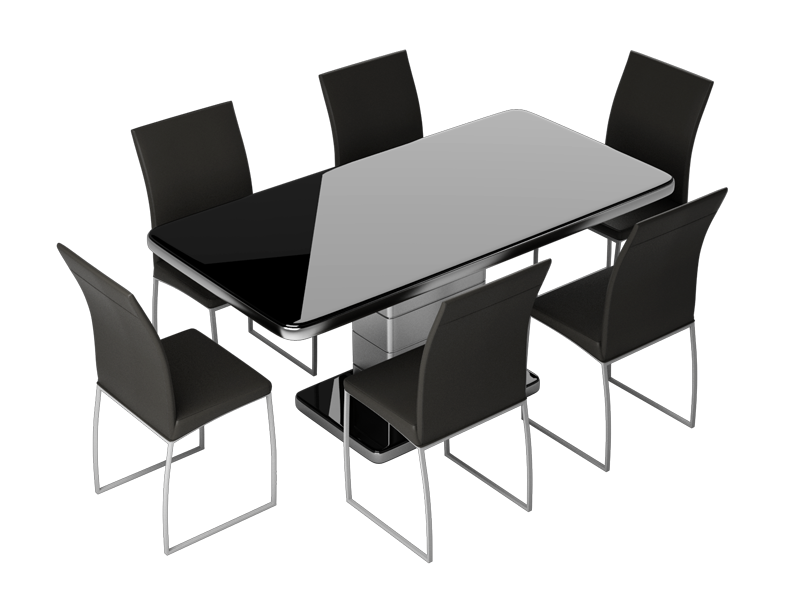 Novice Metal Dining Chair In Black, Black Metal Dining Table And Chairs