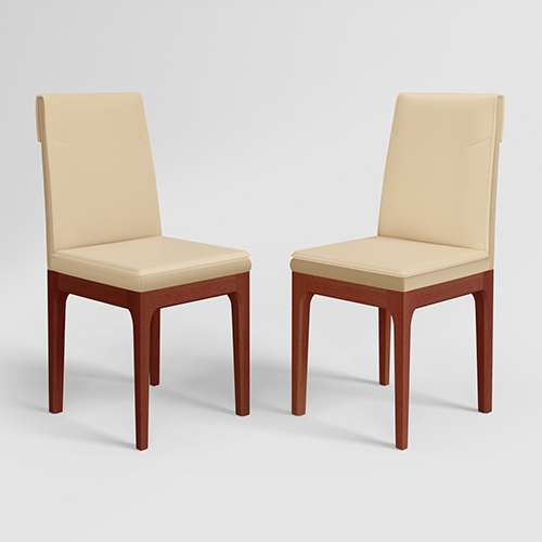Terrene Plus Solid Wood Dining Chair Set Of 2 Beige