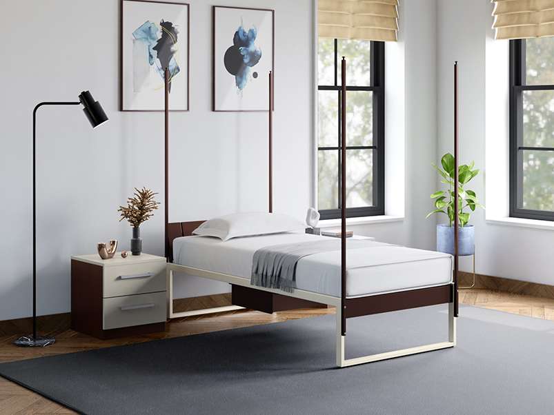 Buy EQ Single Size Bed With NR MB Headboard Metal Base