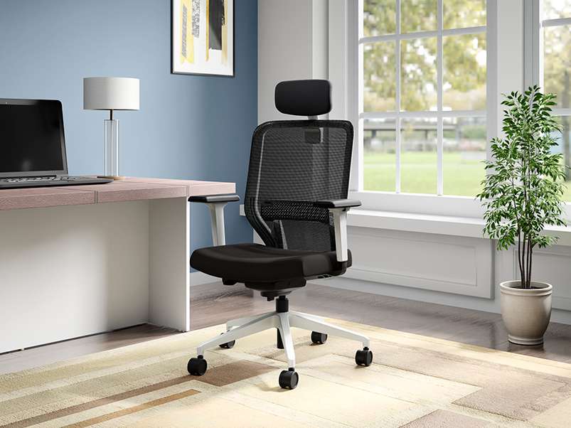 Buy Greta 2.0 High Back Fabric Ergonomic Office Chair Black Ink with White Body Godrej Interio