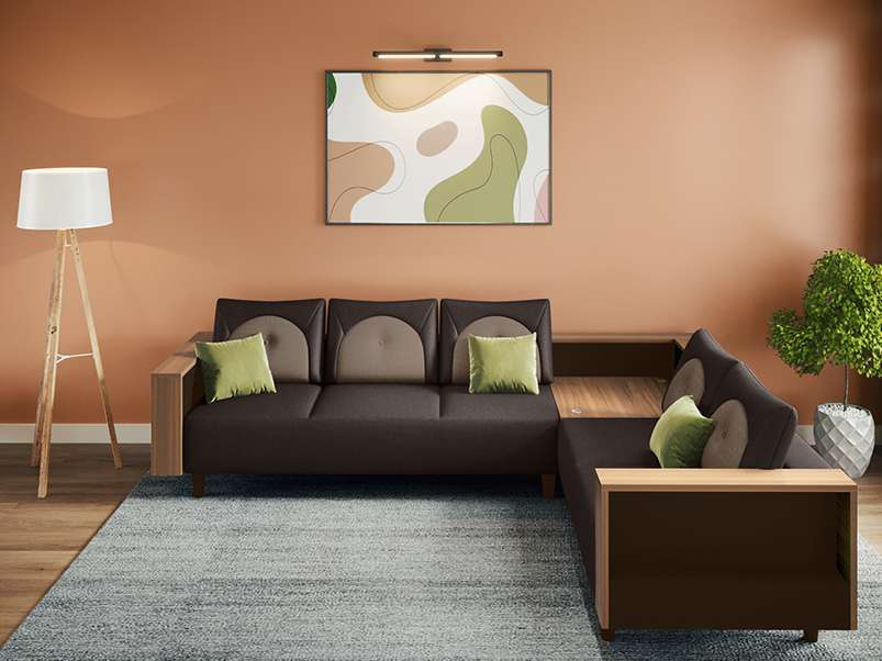 Buy Pangram 5 Seater Fabric L Shape Sofa Godrej Interio