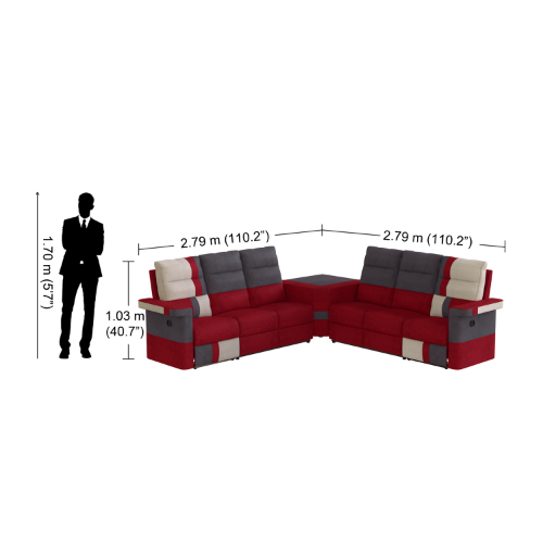 Buy Pixel Sofa Set in Red @ 8 Percent Discount | Godrej Interio