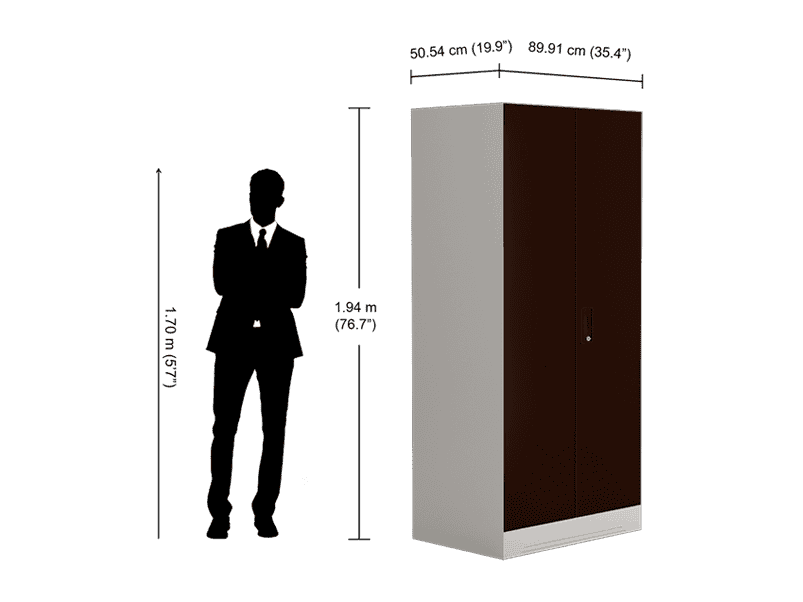 Buy Slimline 2 Door Steel Almirah Locker In Brown Godrej Interio