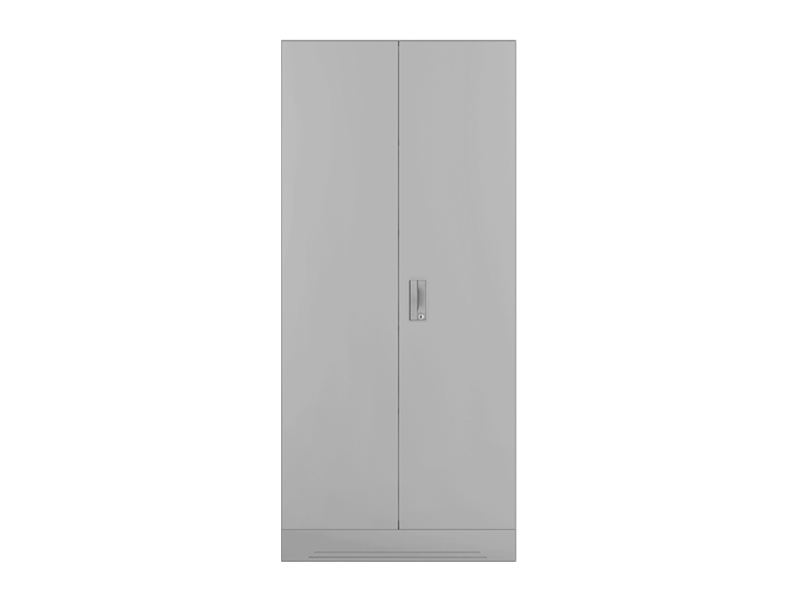 Slimline 2 Door Steel Almirah 4, White Tall Bookcase With 2 Shaker Doors
